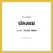 ปลงผม หมายถึงอะไร?, คำราชาศัพท์ ปลงผม หมายถึง โกนผม, ตัดผม หมวดหมู่ พระสงฆ์ หมวด พระสงฆ์